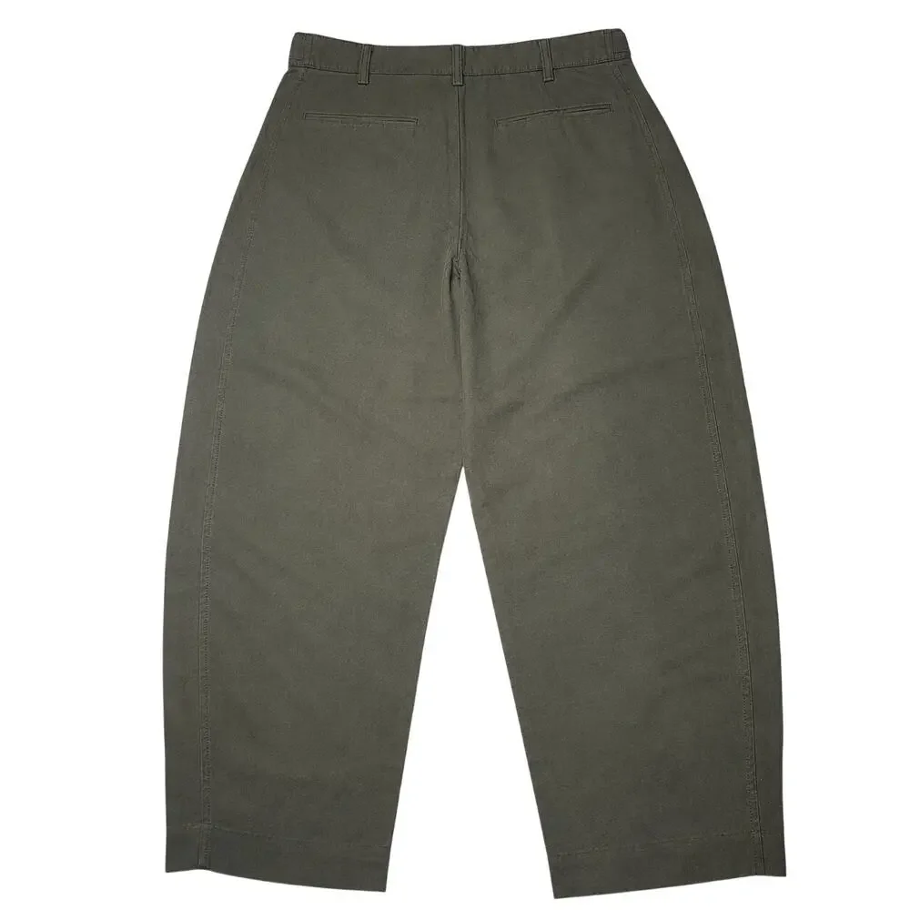 Madewell Barrel Trouser Pants Drapey Twill Olive Green Pleated Minimalist 10 - Picture 4 of 11
